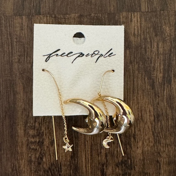 Free people my lucky moons and stars earrings set - Picture 3 of 12